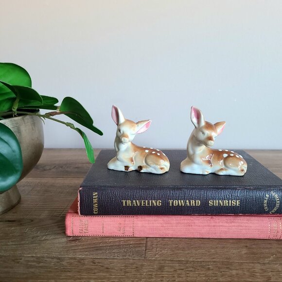 Set of 2 vintage ceramic deer figurines. - Picture 2 of 12